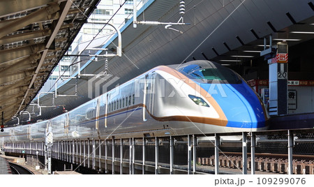 東京駅20番線出発前の北陸新幹線　新幹線E7系・W7系電車　JR東日本　東京都千代田区丸の内一丁目 109299076