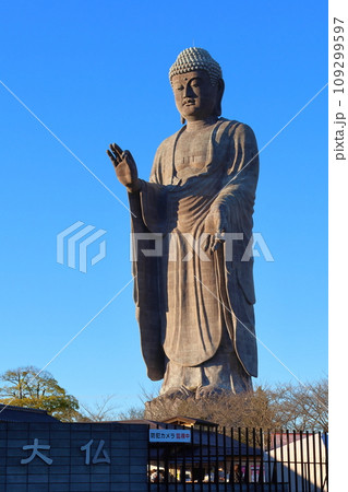 牛久大仏　ブロンズ製大仏立像　全高120メートル　茨城県牛久市久野町　浄土真宗東本願寺派本山東本願寺 109299597