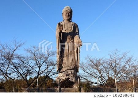 牛久大仏 ブロンズ製大仏立像 全高120メートル 茨城県牛久市久野町 浄土真宗東本願寺派本山東本願寺 牛久大仏 ブロンズ製大仏立像 全高120メートル 茨城県牛久市久野町 浄土真宗東本願寺派本山東本願寺 109299643