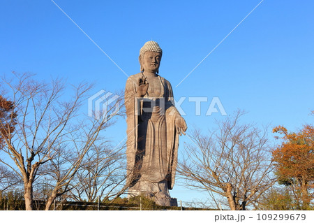牛久大仏　ブロンズ製大仏立像　全高120メートル　茨城県牛久市久野町　浄土真宗東本願寺派本山東本願寺 109299679