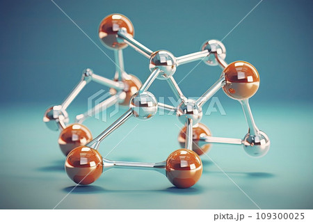 3d glass molecule or atoms on light blue background. Suitable for biochemical 3d glass molecule or atoms on light blue background. Suitable for biochemical 109300025