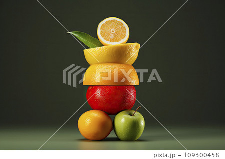 Isolated citrus slices. Pieces of orange, lemon and lime fruits Isolated citrus slices. Pieces of orange, lemon and lime fruits 109300458