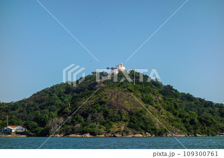 Penha Monastery in Vila Velha, ES, Brazil, on the top of hill. Convent of Our Lady of Penha 109300761