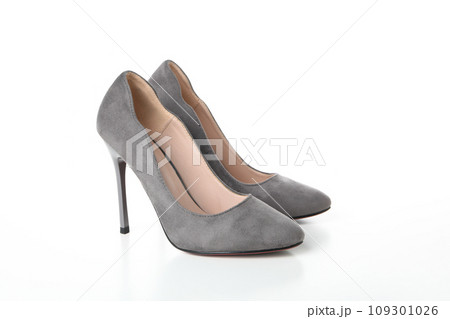Women's high-heeled shoes on a white background Women's high-heeled shoes on a white background 109301026