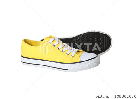 PNG,Yellow sneakers, isolated on white background PNG,Yellow sneakers, isolated on white background 109301030