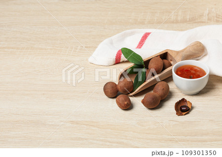 Tamarind fruit, concept of delicious food, fresh tamarind 109301350