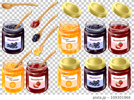 瓶詰めジャム 3種セットストロベリー オレンジマーマレード ブルーベリー 109301966