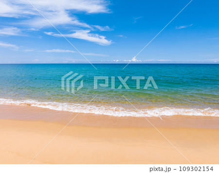 Beautiful sea beach background,Amazing sea ocean in good weather day,Nature beach sand background 109302154