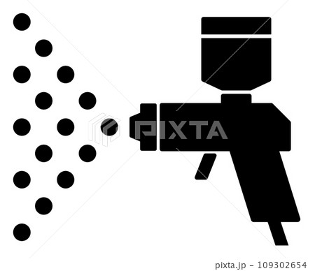 塗料を吹き付けて塗装をするエアスプレーガンのイラスト 塗料を吹き付けて塗装をするエアスプレーガンのイラスト 109302654