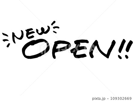 手書き文字素材「NEW OPEN」。ベクターデータ。 109302669