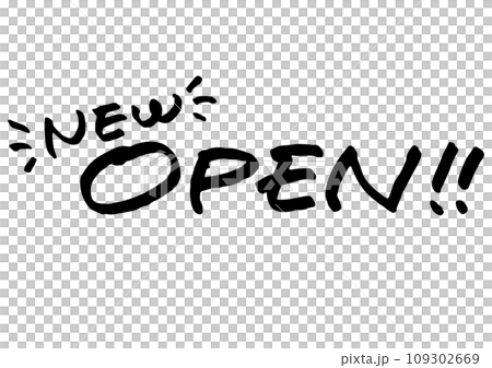 手書き文字素材「NEW OPEN」。ベクターデータ。 109302669