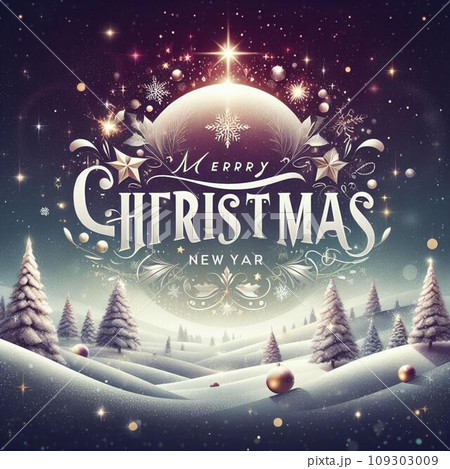 Merry Christmas and Happy New Year. Festive background with Christmas trees, houses and snowflakes. Merry Christmas and Happy New Year. Festive background with Christmas trees, houses and snowflakes. 109303009