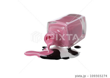 PNG,pink nail polish, isolated on white background 109303274