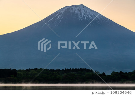 【静岡県】田貫湖から見る朝焼けの富士山 109304646