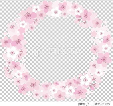 櫻花圓形框架背景素材 109304769