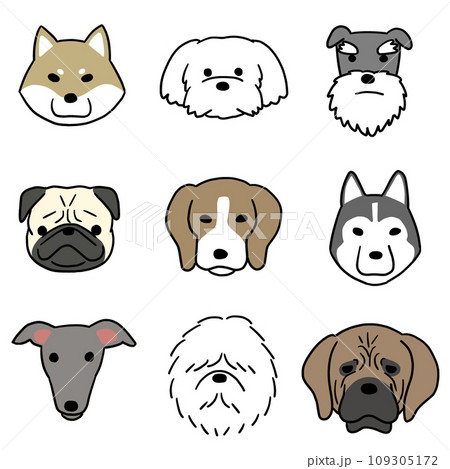 色々な犬の顔 109305172