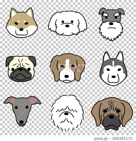 色々な犬の顔 109305172