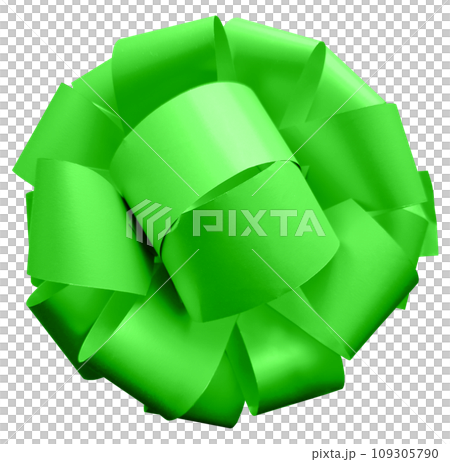 Green bow isolated on a transparent background 109305790