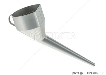 Metallic Oil Funnel with Nozzle Hose and Handle. 3D rendering 109306392