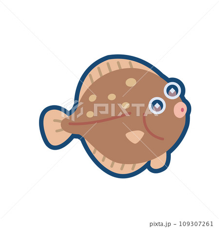 かわいいカレイのイラスト 109307261