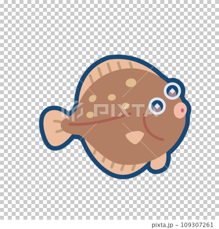 かわいいカレイのイラスト 109307261