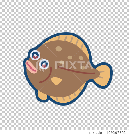 Illustration of cute flounder 109307262