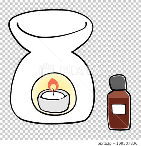 アロマポットとアロマオイルのイラスト 109307836