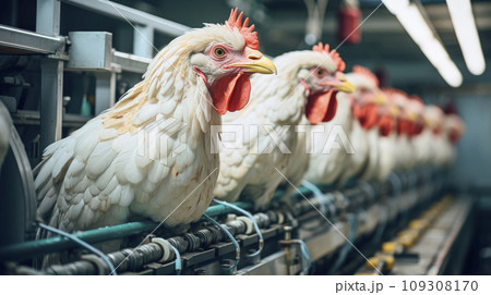 Chicken farm, eggs and poultry production Chicken farm, eggs and poultry production 109308170