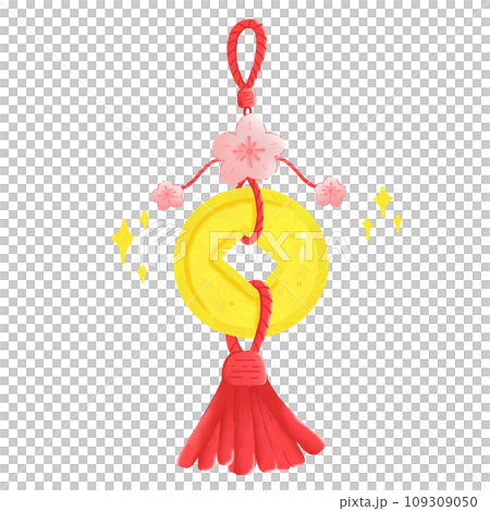 Ancient Chinese coins ,Chinese keychains ,Chinese New Year illustration concept Ancient Chinese coins ,Chinese keychains ,Chinese New Year illustration concept 109309050
