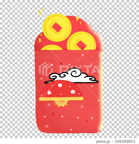 Angpao cartoon with money concept Chinese new year illustration Angpao cartoon with money concept Chinese new year illustration 109309051