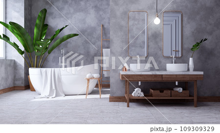 Modern Loft Bathroom interior design 109309329