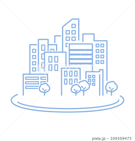 シンプルなビルの並ぶフレーム 109309473