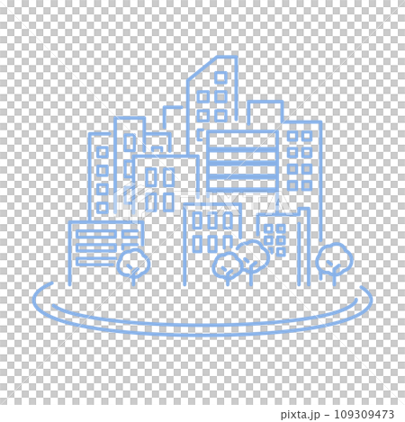シンプルなビルの並ぶフレーム 109309473