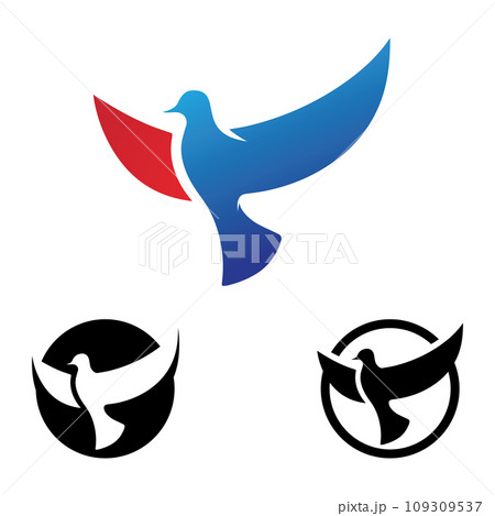 Wings gold and black bird logo vector illustration template Wings gold and black bird logo vector illustration template 109309537