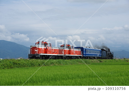 磐越西線 北五泉付近 DE10重連試運転 109310756