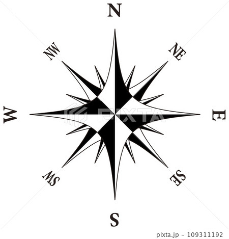 羅針儀のマークと方位 羅針儀のマークと方位 109311192