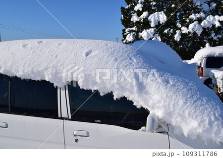 大雪で埋もれてしまった車 大雪で埋もれてしまった車 109311786