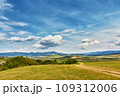 Slovakia summer landscape. Green summer fields, meadows, hills of Tatra mountains. Travel in vacations. Rural Road in Spis region, Slovakia. Spissky hrad national park 109312006