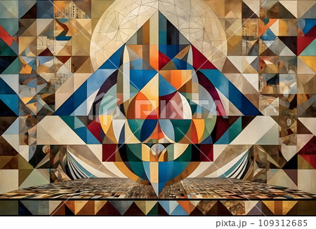 Sacred geometry abstract shapes digital illustration. 109312685