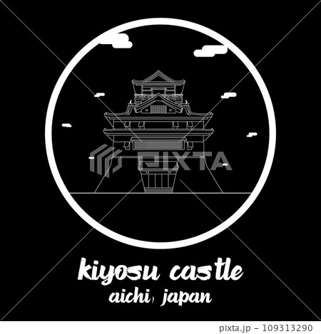 Circle Icon Kiyosu Castle. vector illustration Circle Icon Kiyosu Castle. vector illustration 109313290
