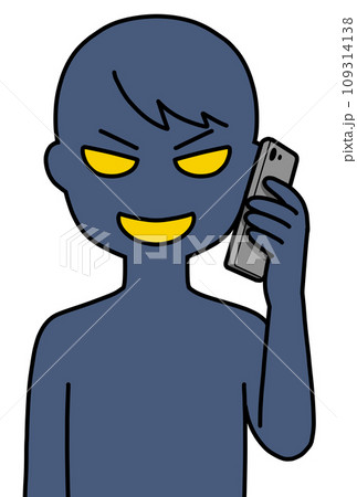 スマホで通話する悪人 スマホで通話する悪人 109314138