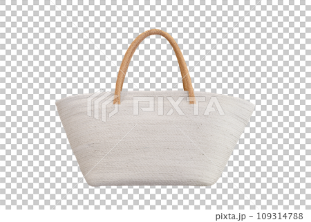 white wicker bag or woven handmade bag isolated with clipping path for mockup white wicker bag or woven handmade bag isolated with clipping path for mockup 109314788