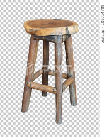 old wooden chair isolated with clipping path old wooden chair isolated with clipping path 109314789