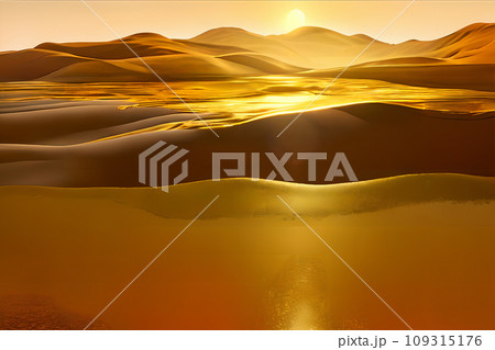 ゴールドな風景　砂漠 6 109315176