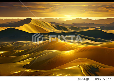 ゴールドな風景　砂漠 7 109315177