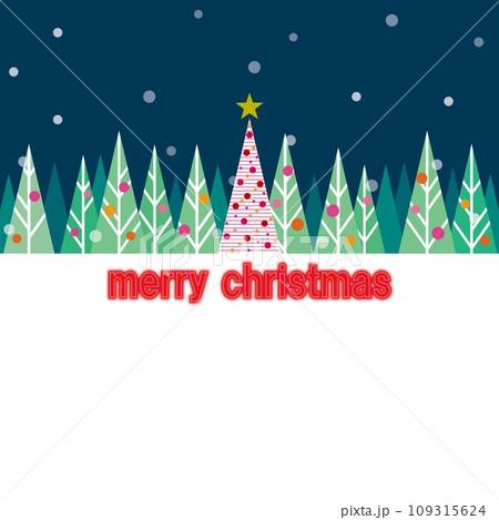 メリークリスマス merry christmas クリスマスツリー 雪 メリークリスマス merry christmas クリスマスツリー 雪 109315624