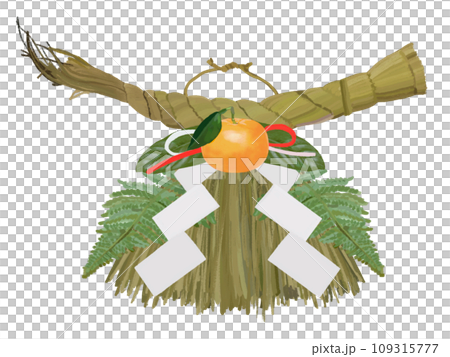 しめ縄飾り古色（玄関用） 109315777