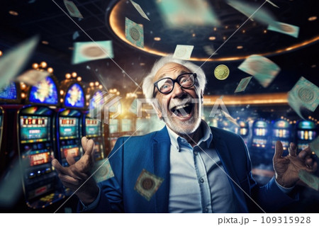 Lucky person win big jackpot from gambling in casino comeliness 109315928