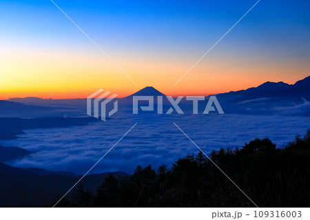 雲海の高ポッチ高原からの富士山眺望 雲海の高ポッチ高原からの富士山眺望 109316003