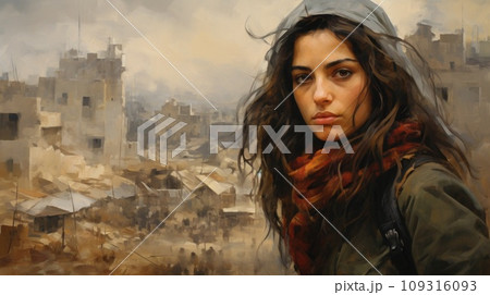 Civilian refugee affected from war and battle has no comeliness 109316093